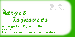 margit kojnovits business card